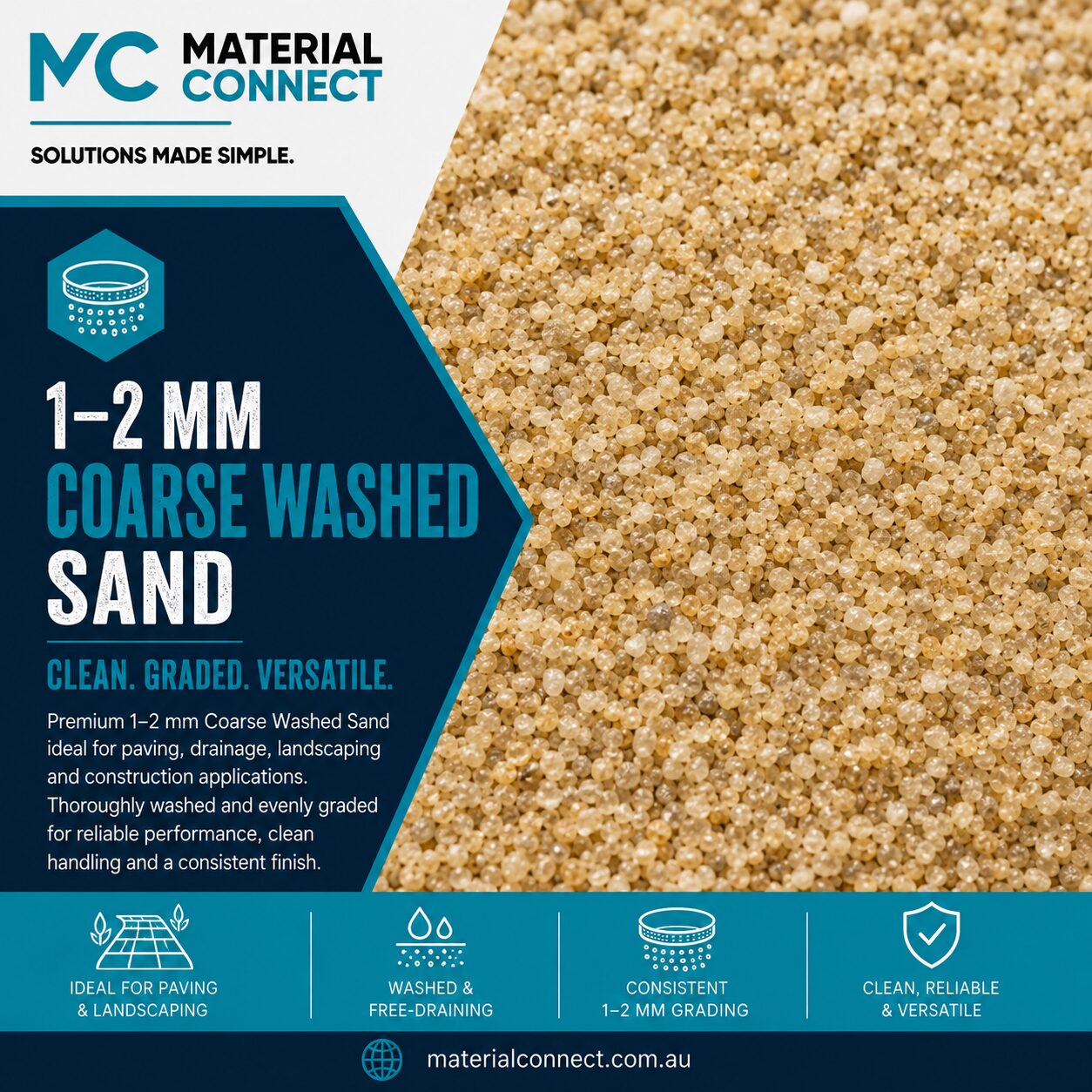 1-2 mm Coarse Washed Sand