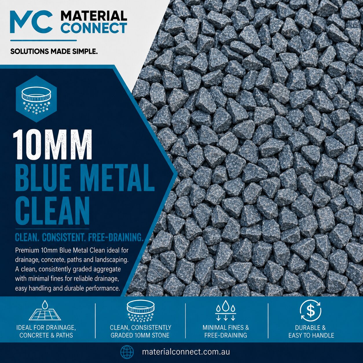 10mm Blue Metal Clean