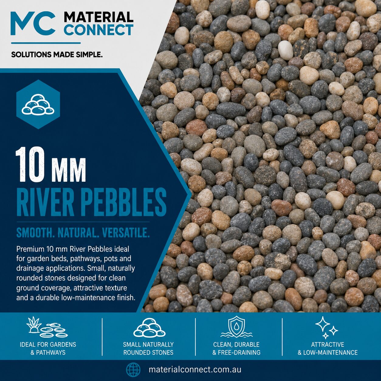 10mm River Pebbles